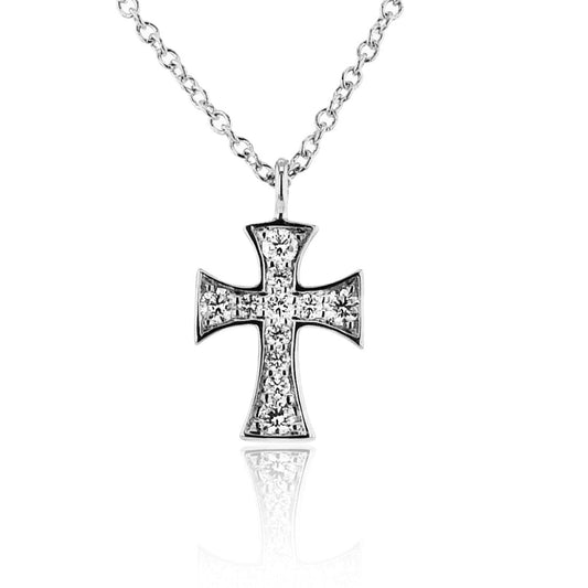 Cross Pendant in 14k Gold with Diamonds