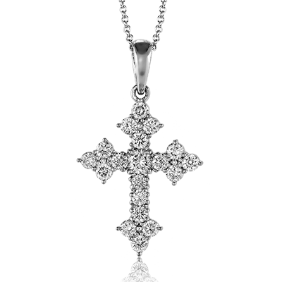 Cross Pendant in 14k Gold with Diamonds
