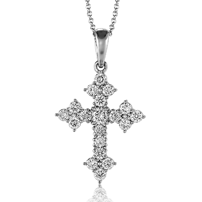 Cross Pendant in 14k Gold with Diamonds