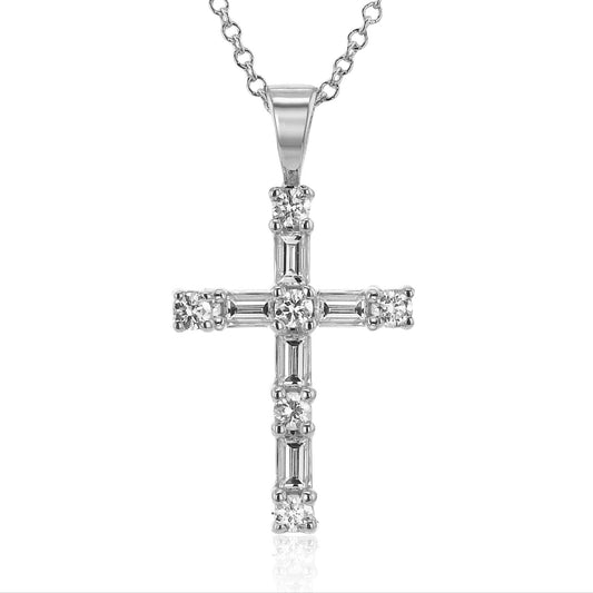 Cross Pendant in 14k Gold with Diamonds