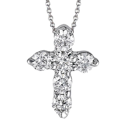 Cross Pendant in 14k Gold with Diamonds