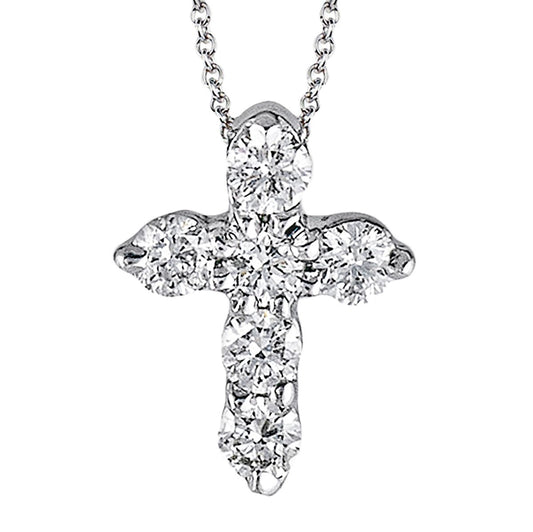 Cross Pendant in 14k Gold with Diamonds