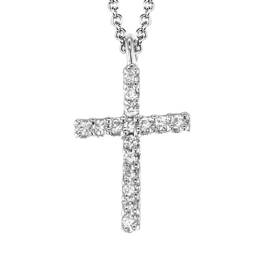 Cross Pendant in 14k Gold with Diamonds