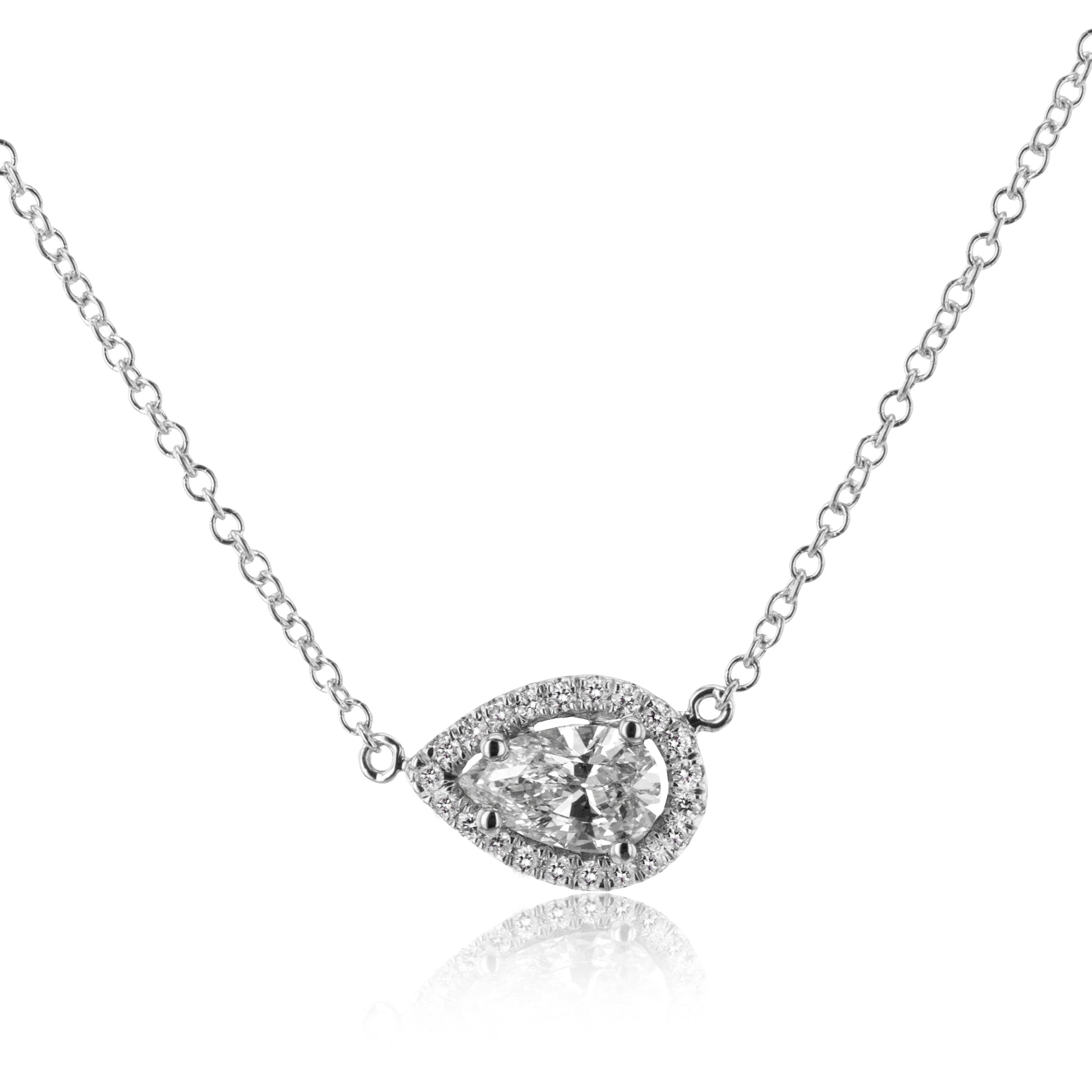Pear Pendant in 14k Gold with Diamonds