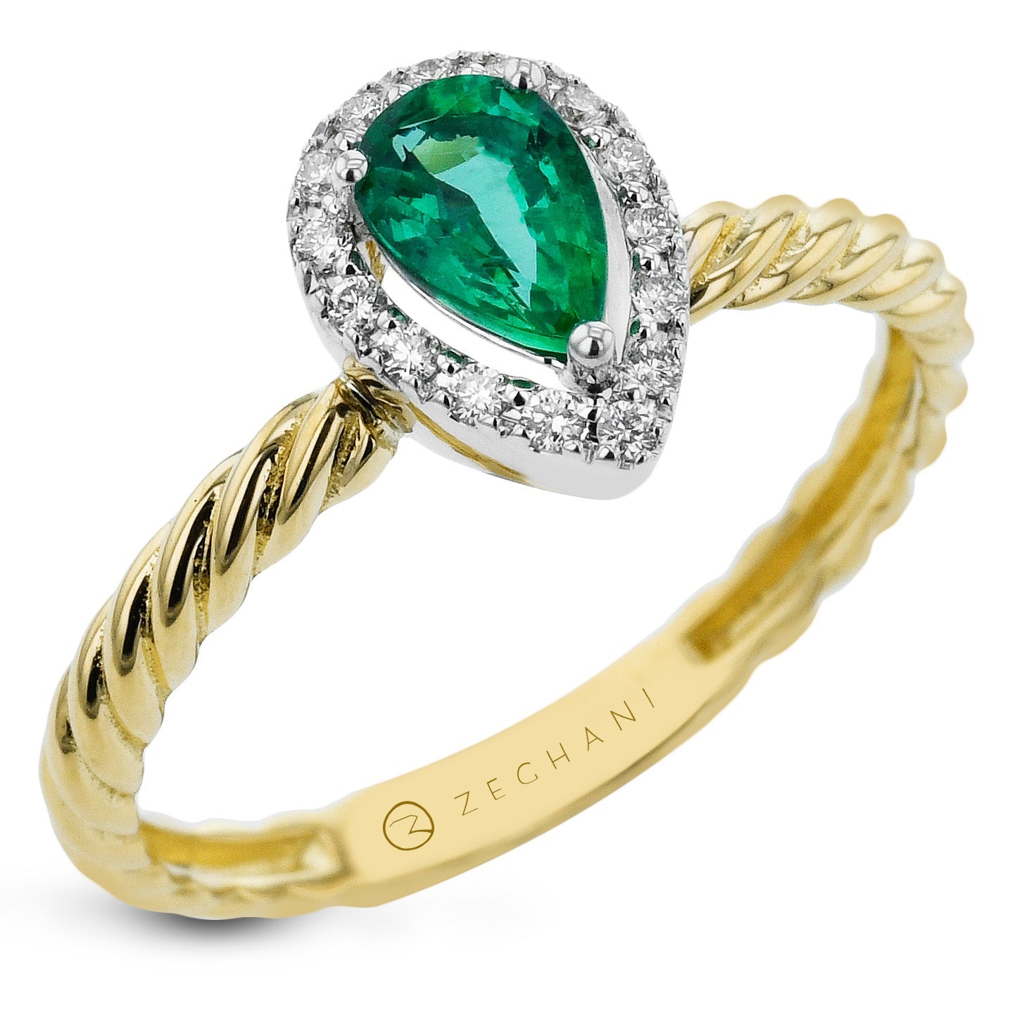 emerald-color-ring-in-14k-gold-with-diamonds ZR2401