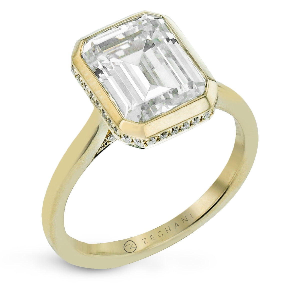 bezel-engagement-ring-in-gold-with-diamonds ZR2605