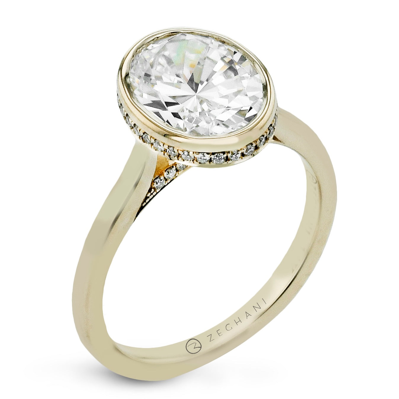 bezel-engagement-ring-in-gold-with-diamonds ZR2605