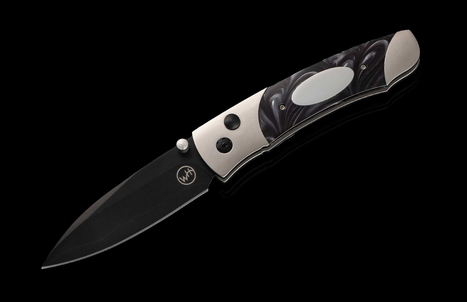 William Henry Titanium pocketknife with compressed acrylic resin and stainless blade A200-1B