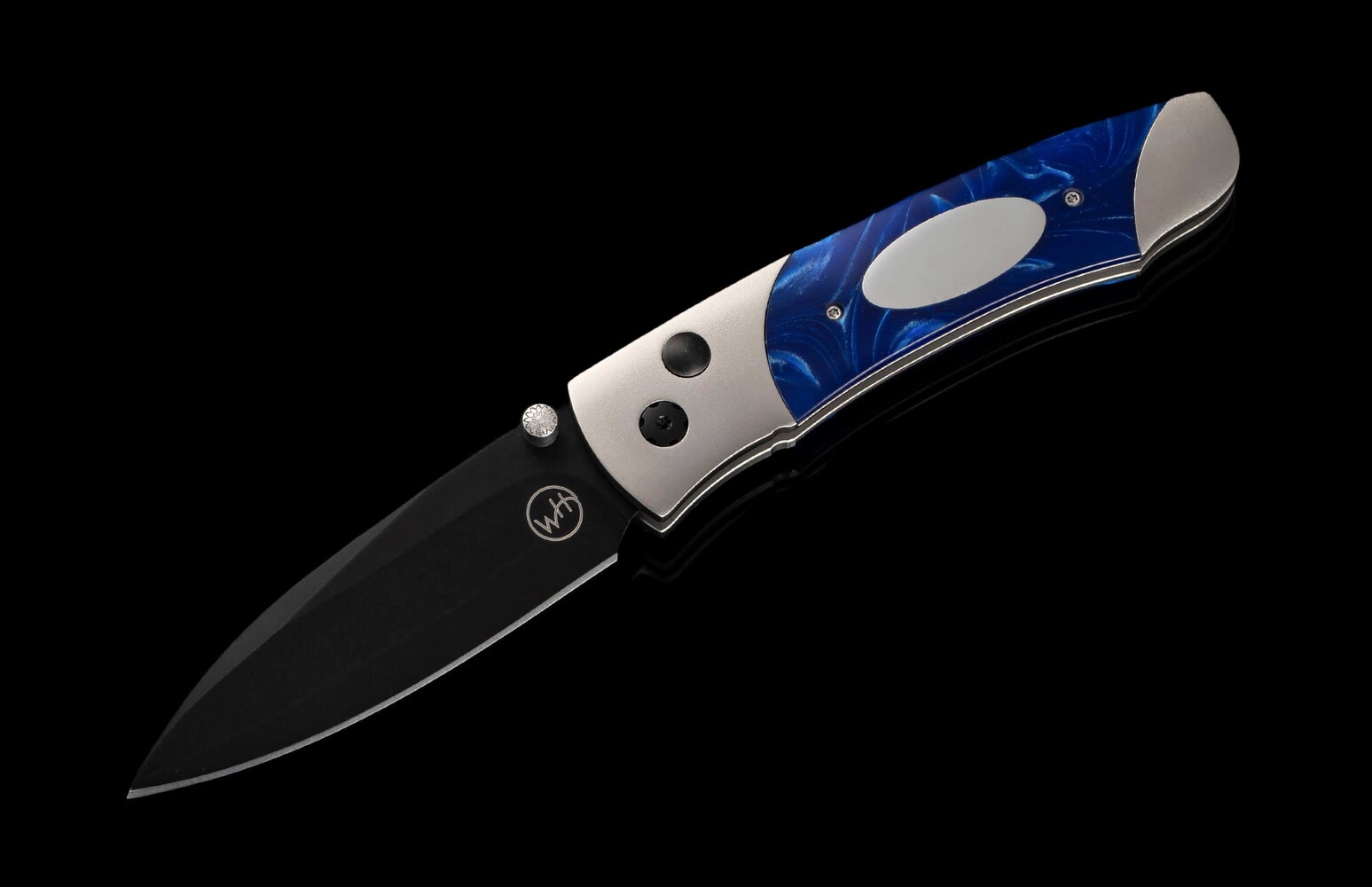 William Henry Titanium pocketknife with compressed acrylic resin and stainless blade A200-2B