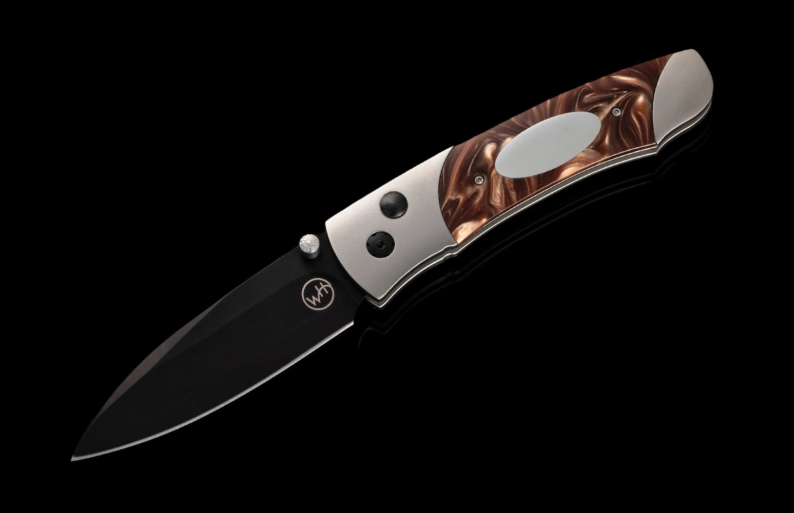 William Henry Titanium pocketknife with compressed acrylic resin and stainless blade A200-3B