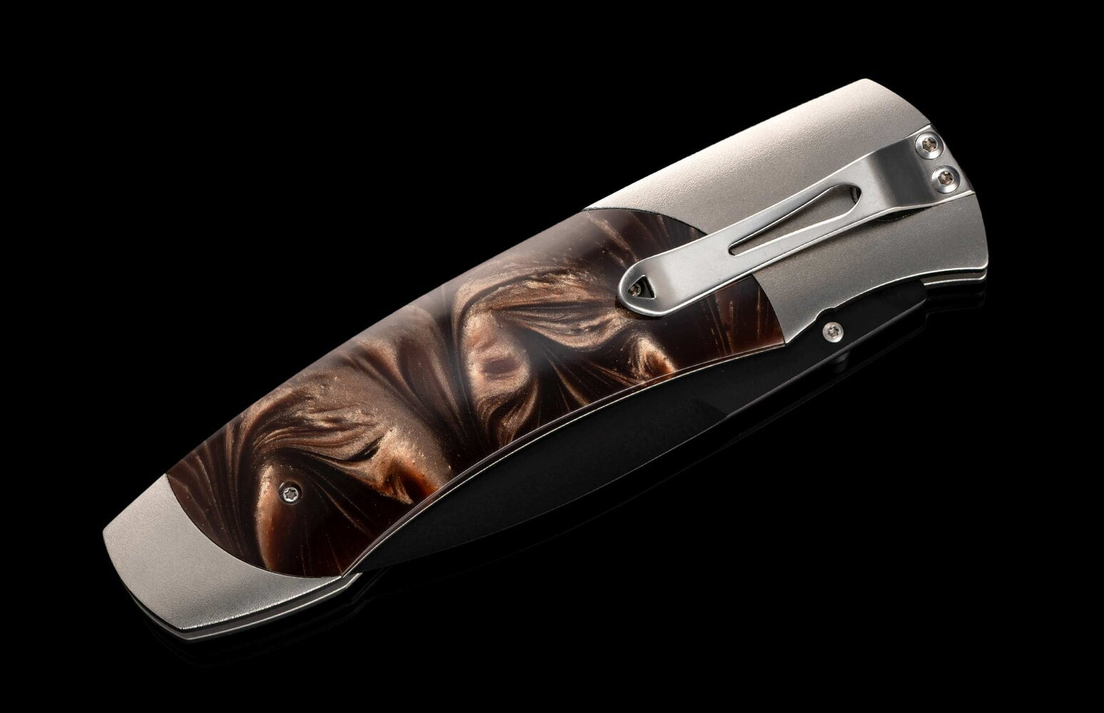 William Henry Titanium pocketknife with compressed acrylic resin and stainless blade A300-3B