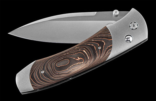 William Henry Titanium pocketknife with stainless blade and carbon fiber A300-6