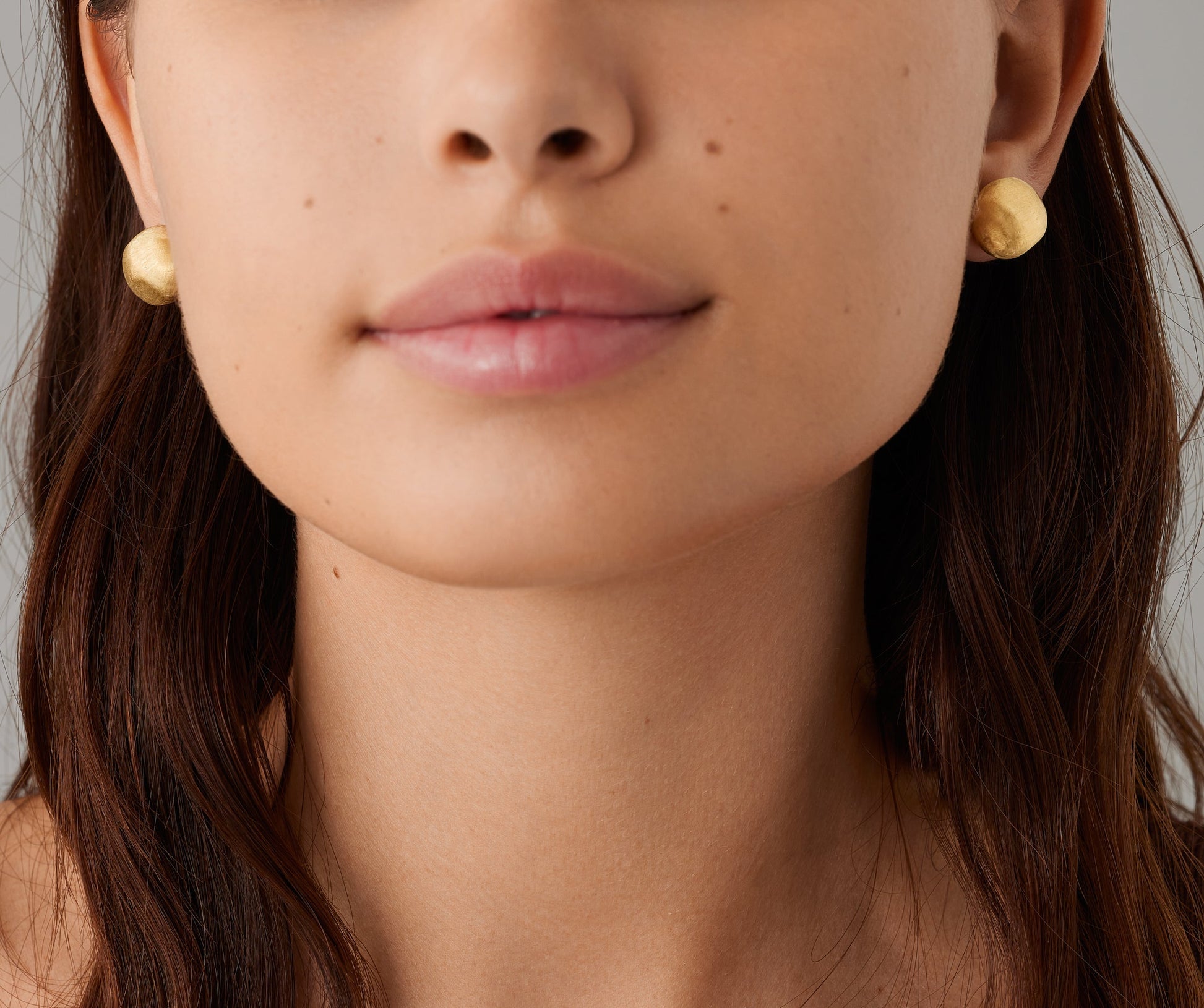 18K Yellow Gold Stud Earrings, medium