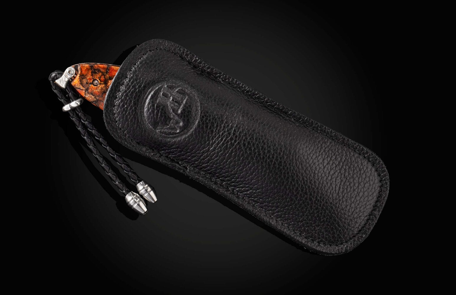 William Henry Pocketknife with Mokume Gane, Apple Coral and damascus blade B05 APPLE VALLEY