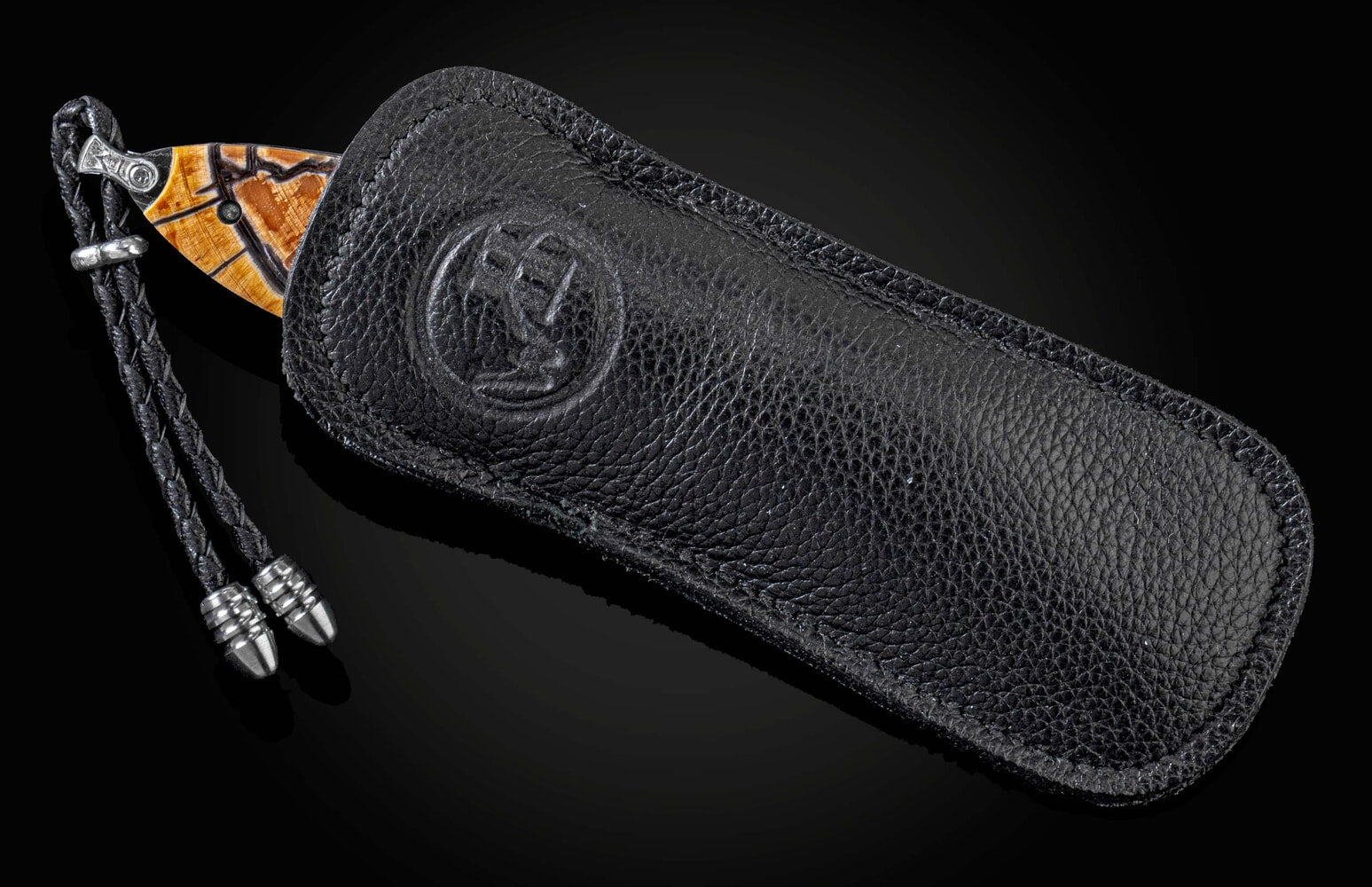 William Henry Hand-engraved pocketknife with damascus, gold, and woolly mammoth tusk B05 RAY