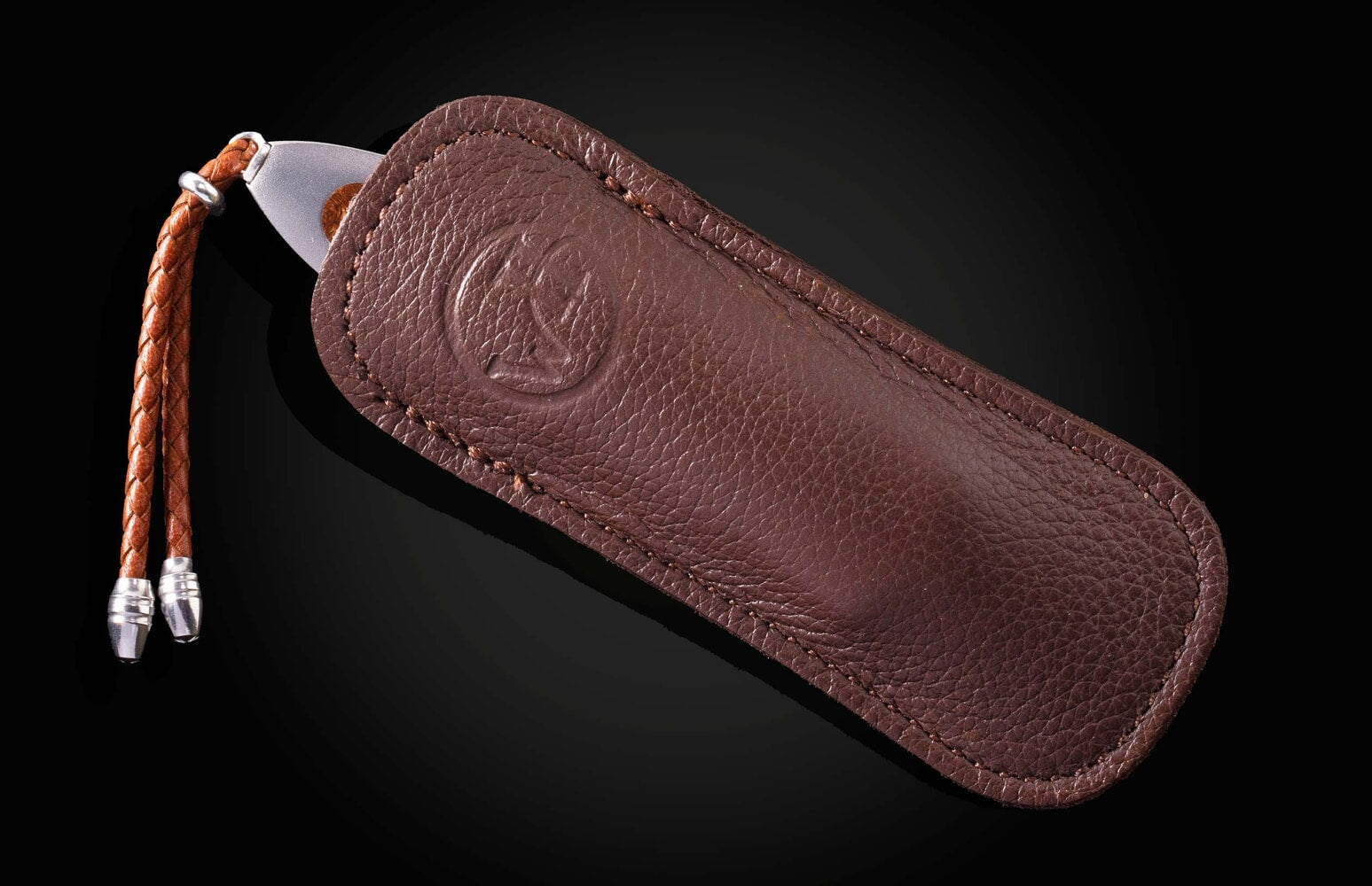 William Henry Titanium pocketknife with desert ironwood and 'copper wave' damascus blade B05 STRONGHOLD