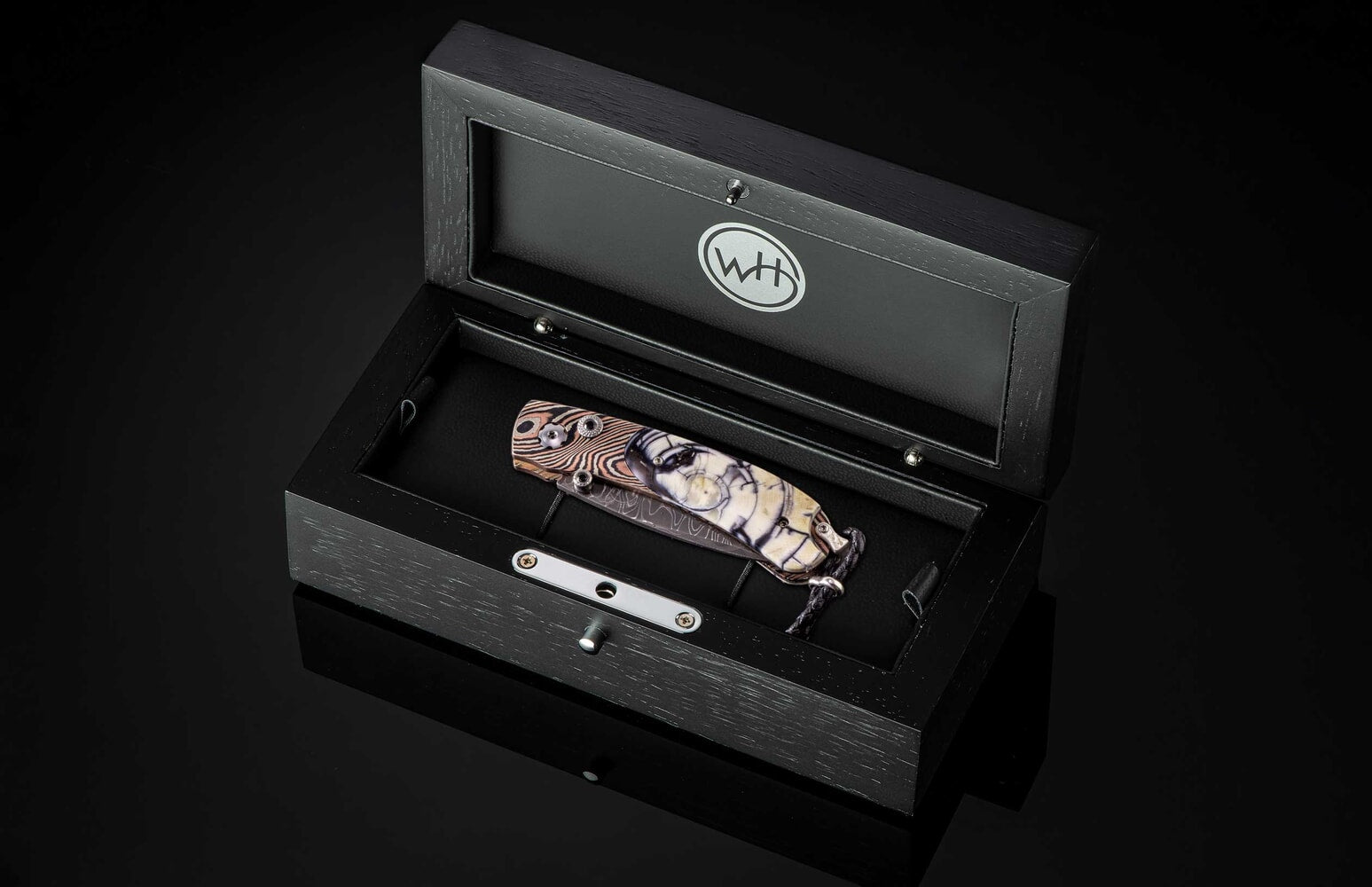William Henry Pocketknife with mokume gane and fossil Woolly Mammoth tusk B09 LAVISH