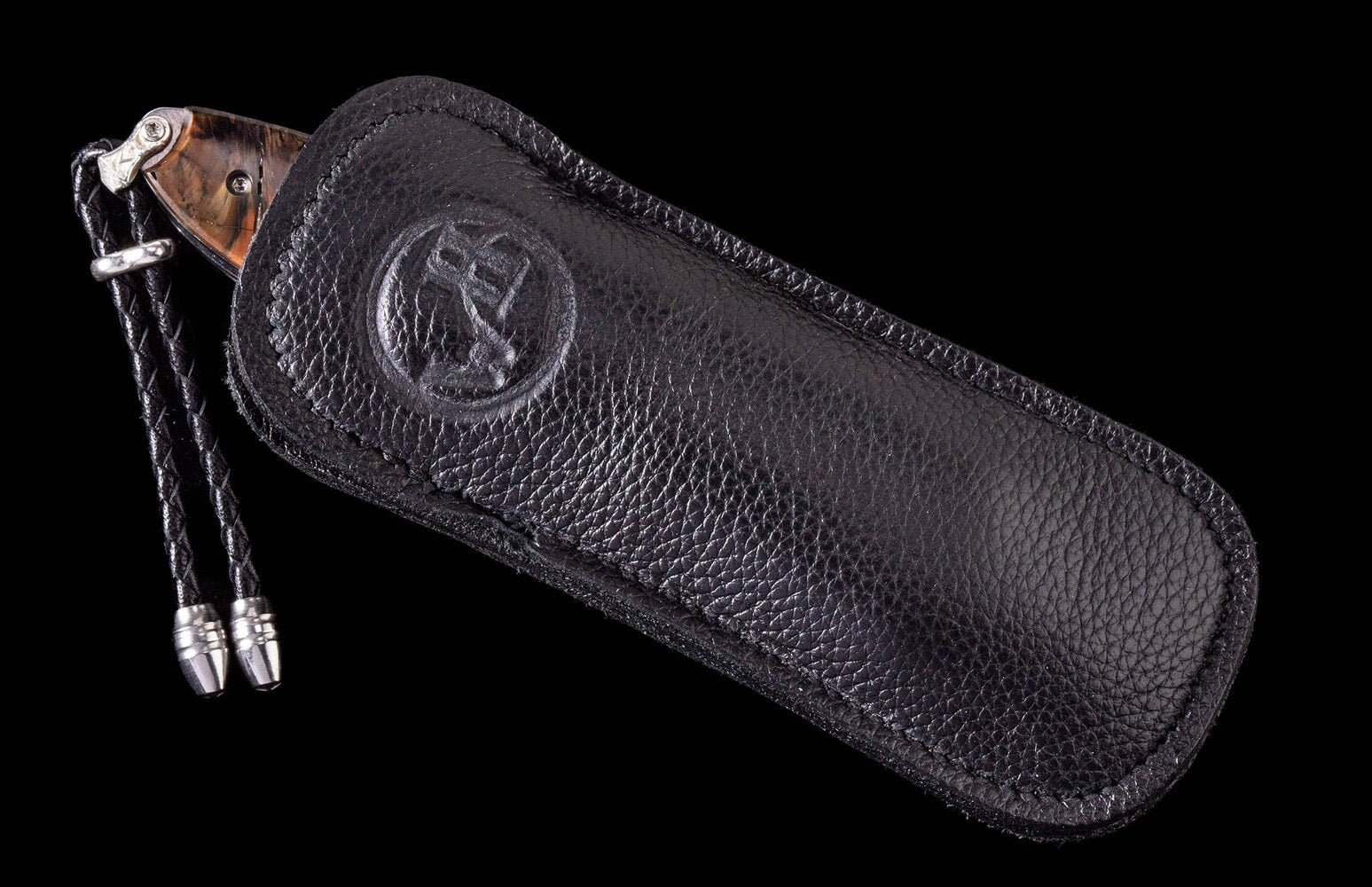 William Henry Hand-engraved pocketknife inlaid with24K gold and fossil mammoth tooth B10 COWBOY