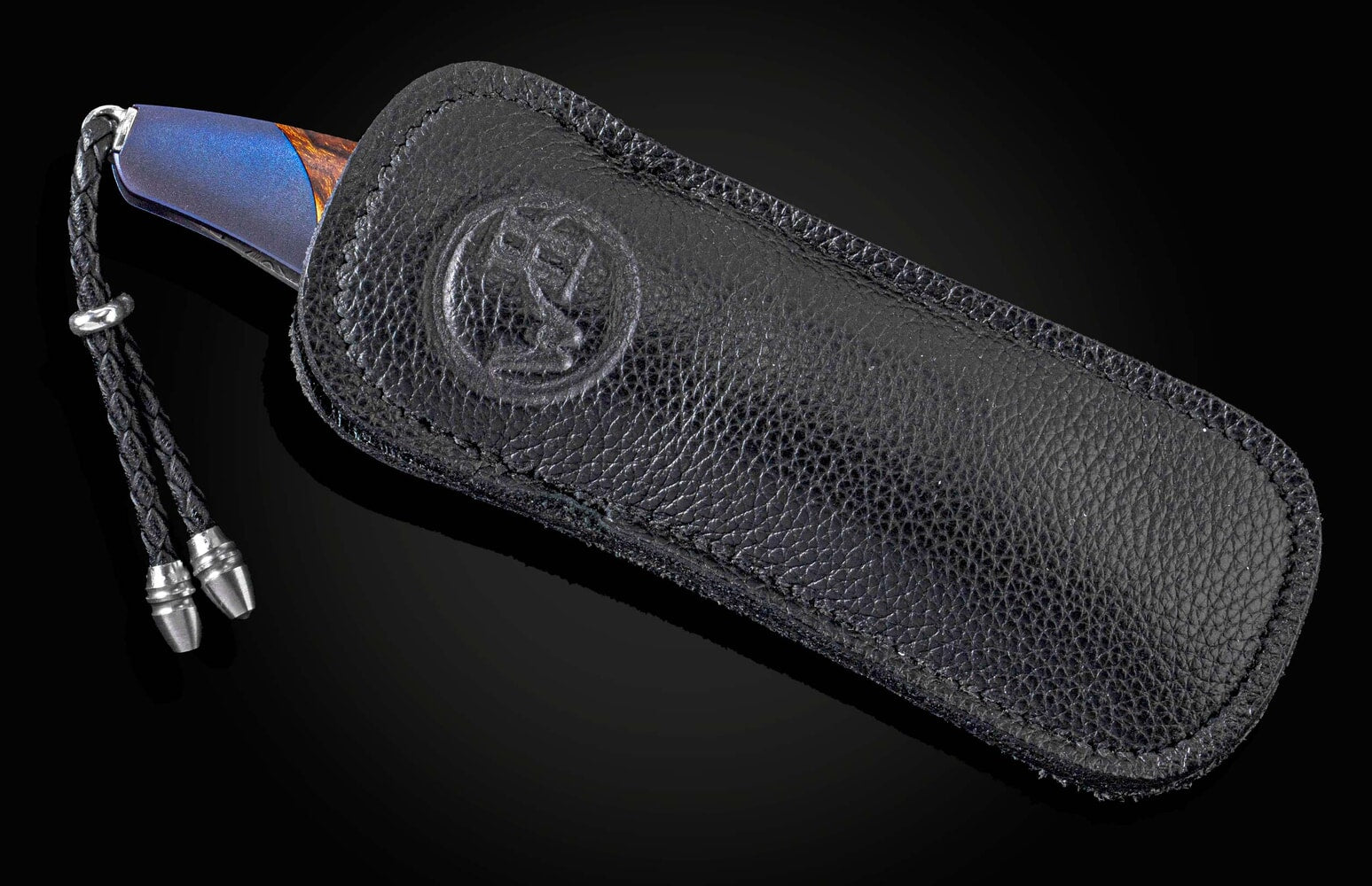 William Henry Titanium pocket knife inlaid with desert ironwood B10 DESERT BLUES