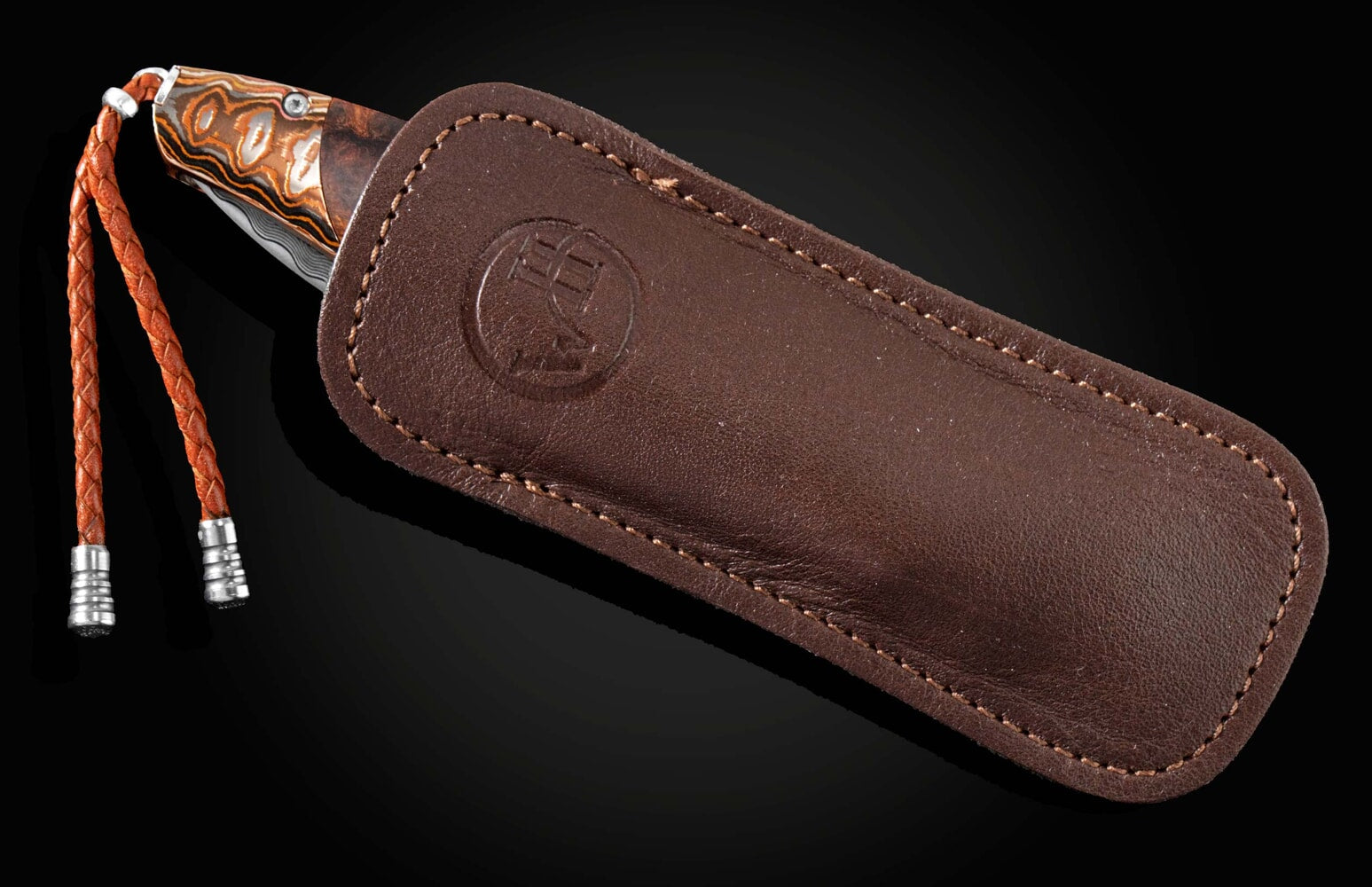 William Henry Folding pocketknife with Desert Ironwood, 'Wave Mokume' and 'Wave' damascus blade B30 DARK DESERT