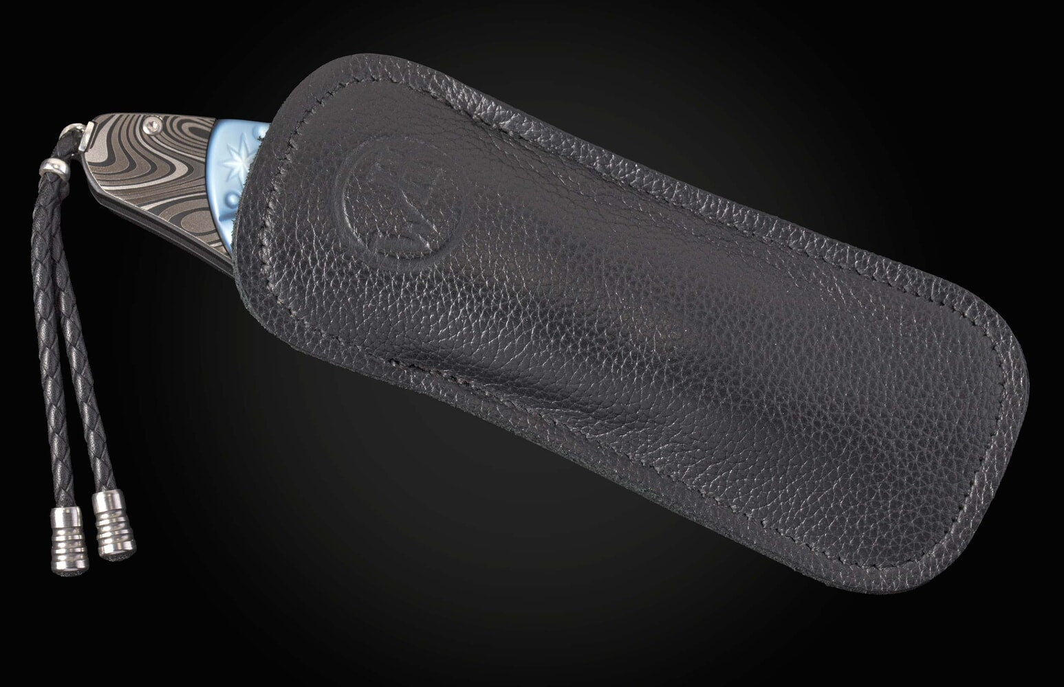 William Henry Pocketknife featuring laser engraving and carved banded agate B12 MILKY WAY