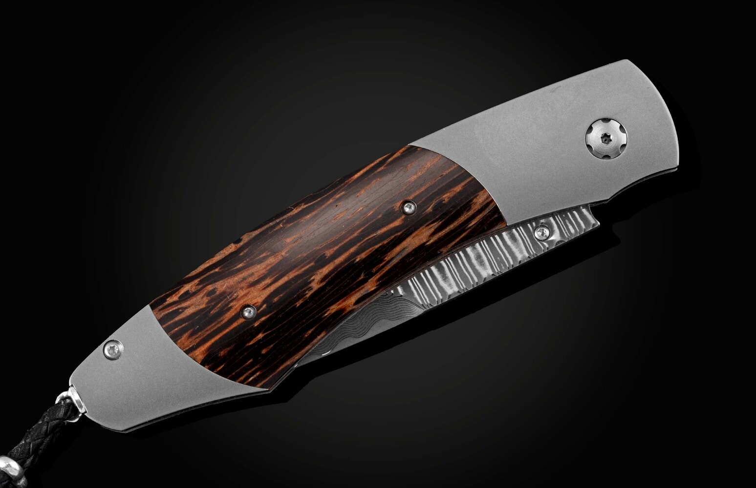 William Henry Pocketknife with Black Palm wood and VG-10 core damascus B12 PALMISTRY