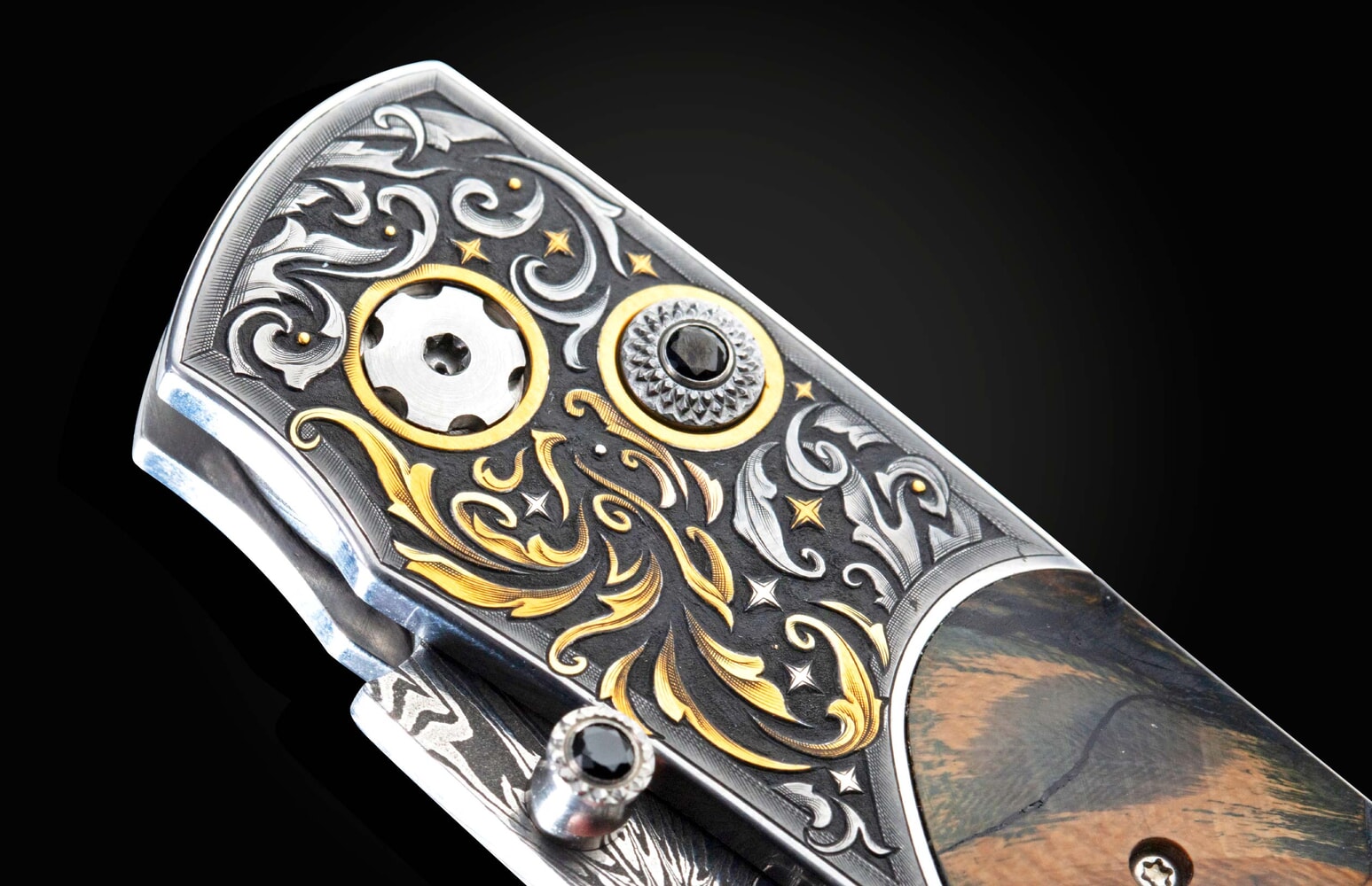 William Henry Hand-engraved pocket knife with woolly mammoth tooth B12 PHOENIX