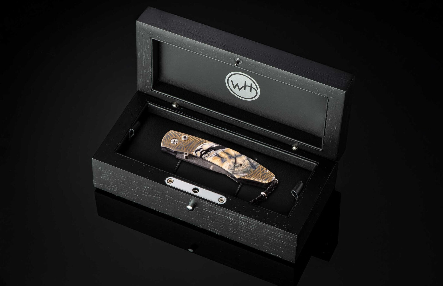 William Henry Pocketknife featuring 24K gold koftgari, and fossil woolly mammoth tusk B12 TUNDRA II