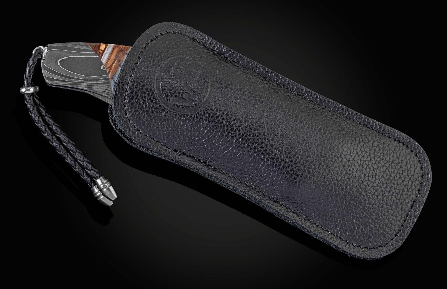 William Henry Folding knife with hand-forged damascus and woolly mammoth tooth B21 BRIARCLIFF