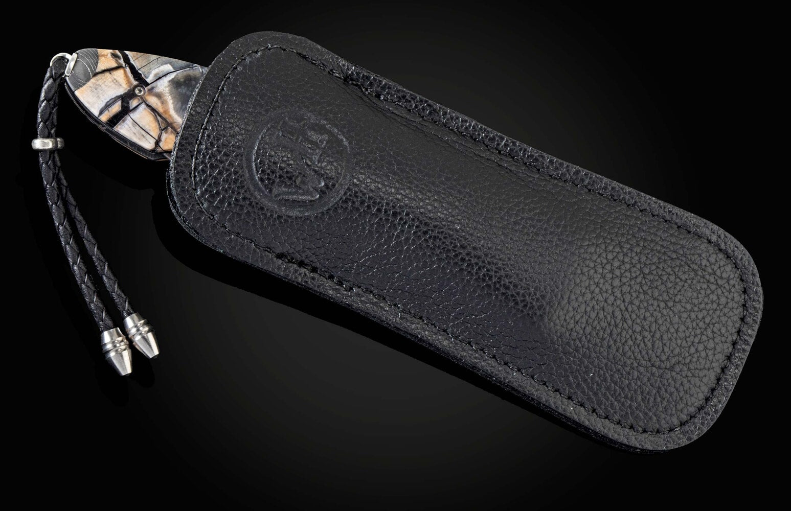 William Henry Automatic opening folding knife with hand-forged damascus and woolly mammoth tusk B22 EPIC