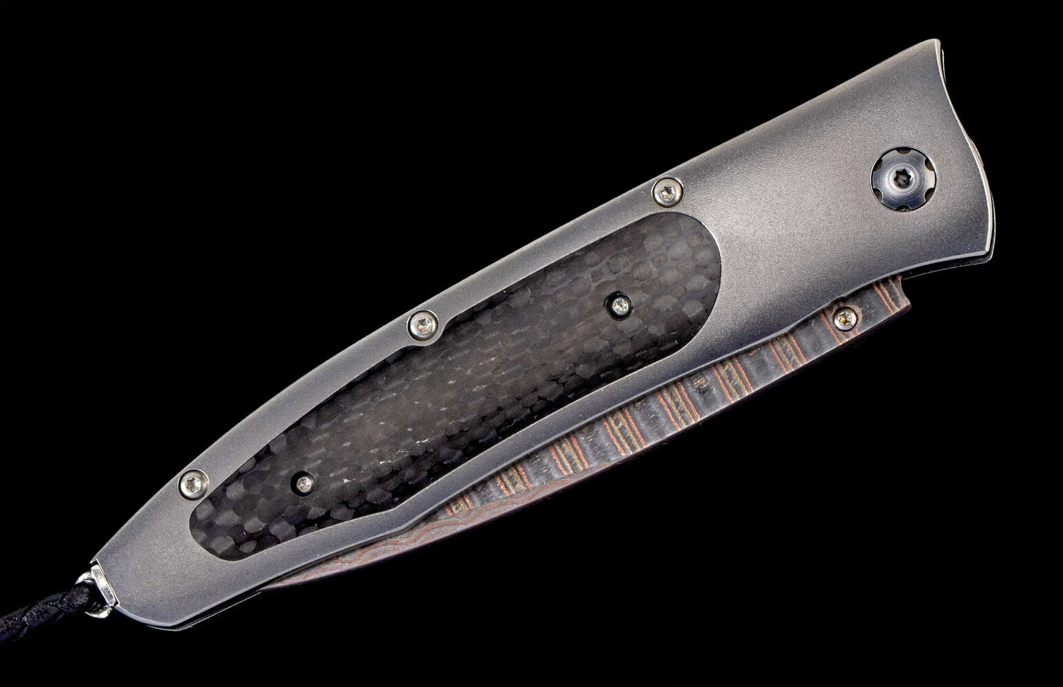 William Henry Titanium pocket knife inlaid with carbon fiber B30 COLLIDER