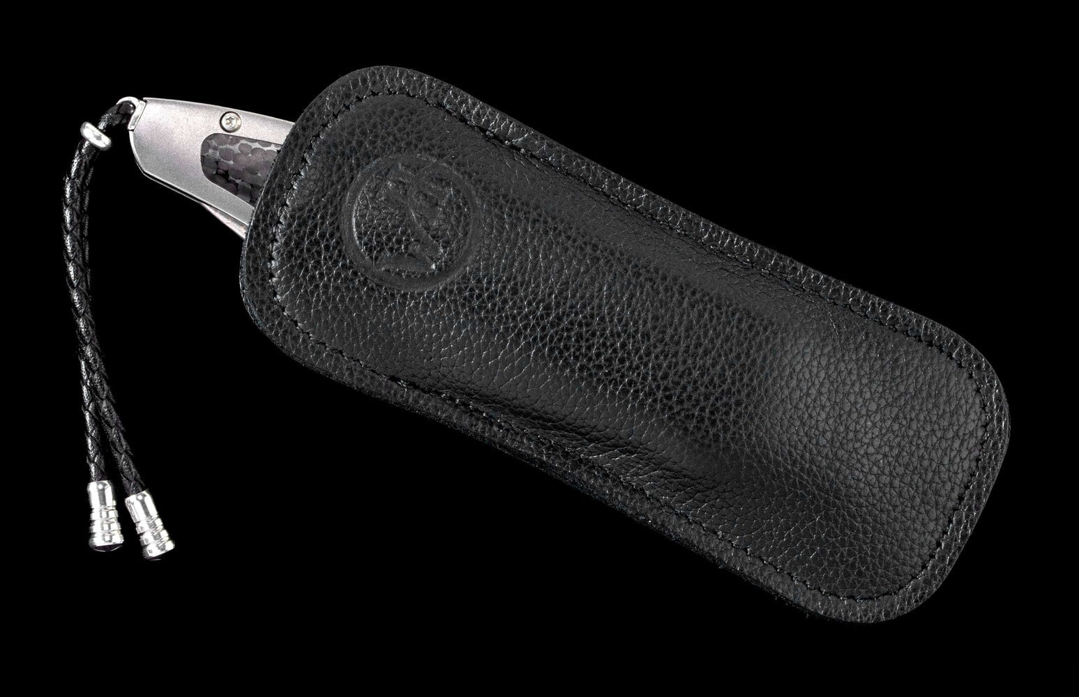 William Henry Titanium pocket knife inlaid with carbon fiber B30 COLLIDER