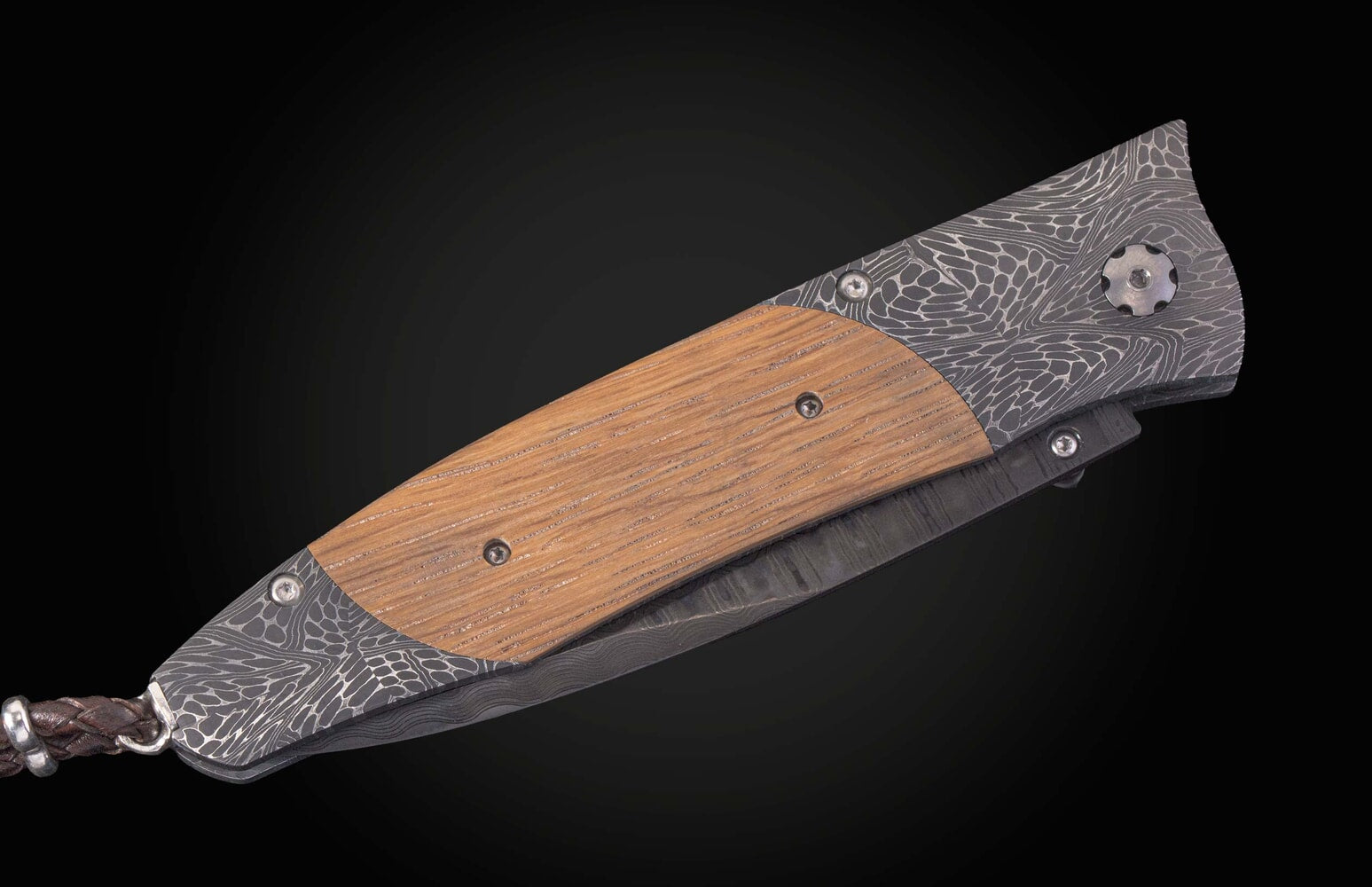 William Henry Pocketknife featuring barrel wood from Pappy Van Winkle Bourbon B30 DARK PAPPY
