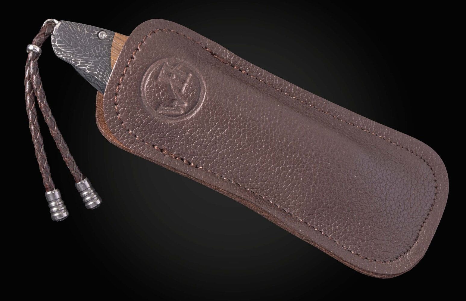 William Henry Pocketknife featuring barrel wood from Pappy Van Winkle Bourbon B30 DARK PAPPY