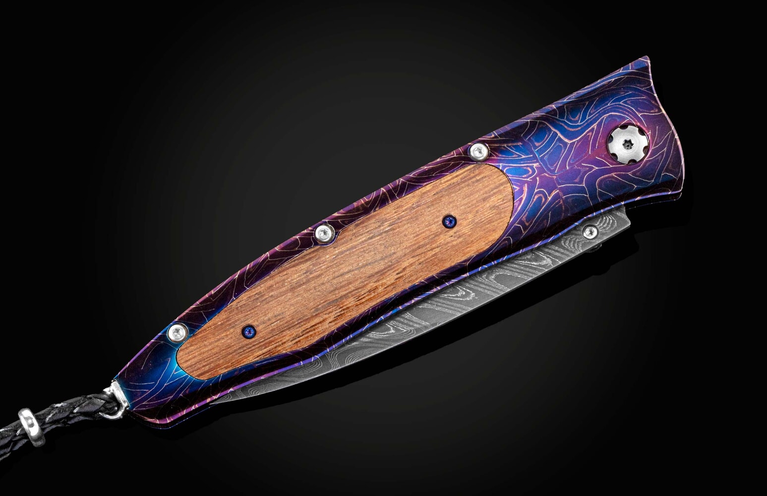 William Henry Damascus pocketknife with wood from the H.M.S. Victory B30 HORNBLOWER