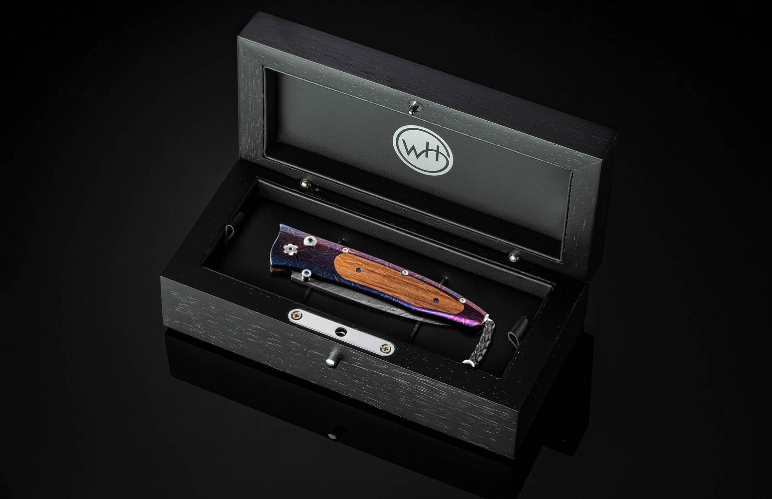 William Henry Damascus pocketknife with wood from the H.M.S. Victory B30 HORNBLOWER