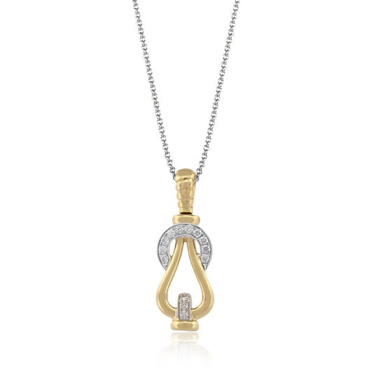 Buckle Pendant in 18k Gold with Diamonds