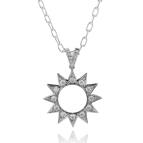 Celestial Medallion Pendant Necklace in 18k Gold with Diamonds