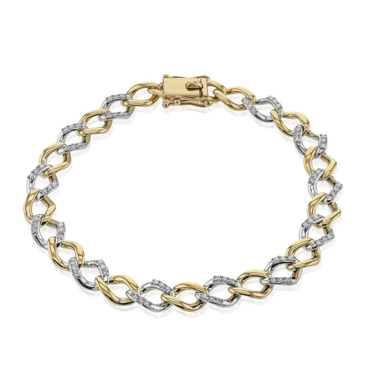 Chain Link Bracelet in 18k Gold with Diamonds