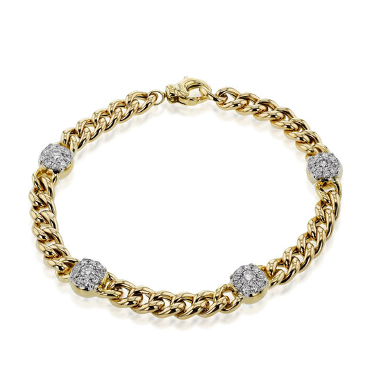 Chain Link Bracelet in 18k Gold with Diamonds