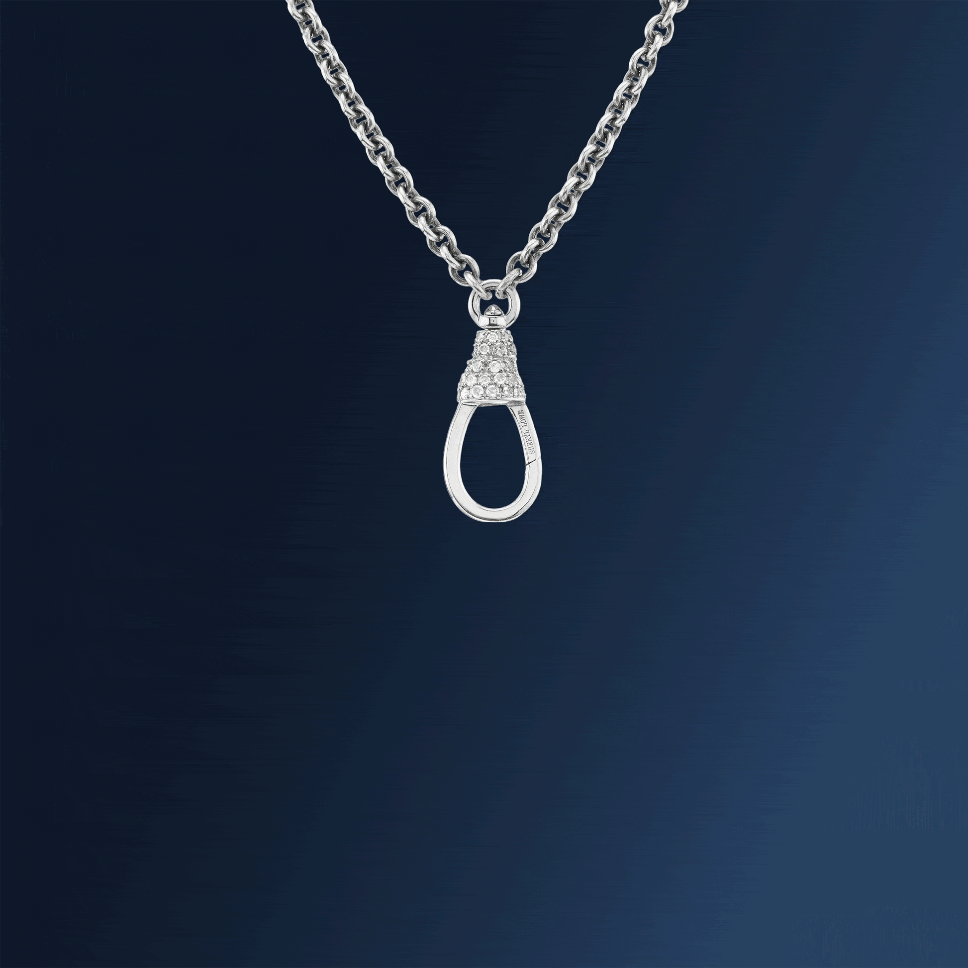 Silver Cable Chain Necklace with Diamond Swivel Clasp - 19" & 31"