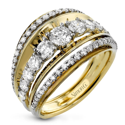 Fashion Ring In 18k Gold With Diamonds