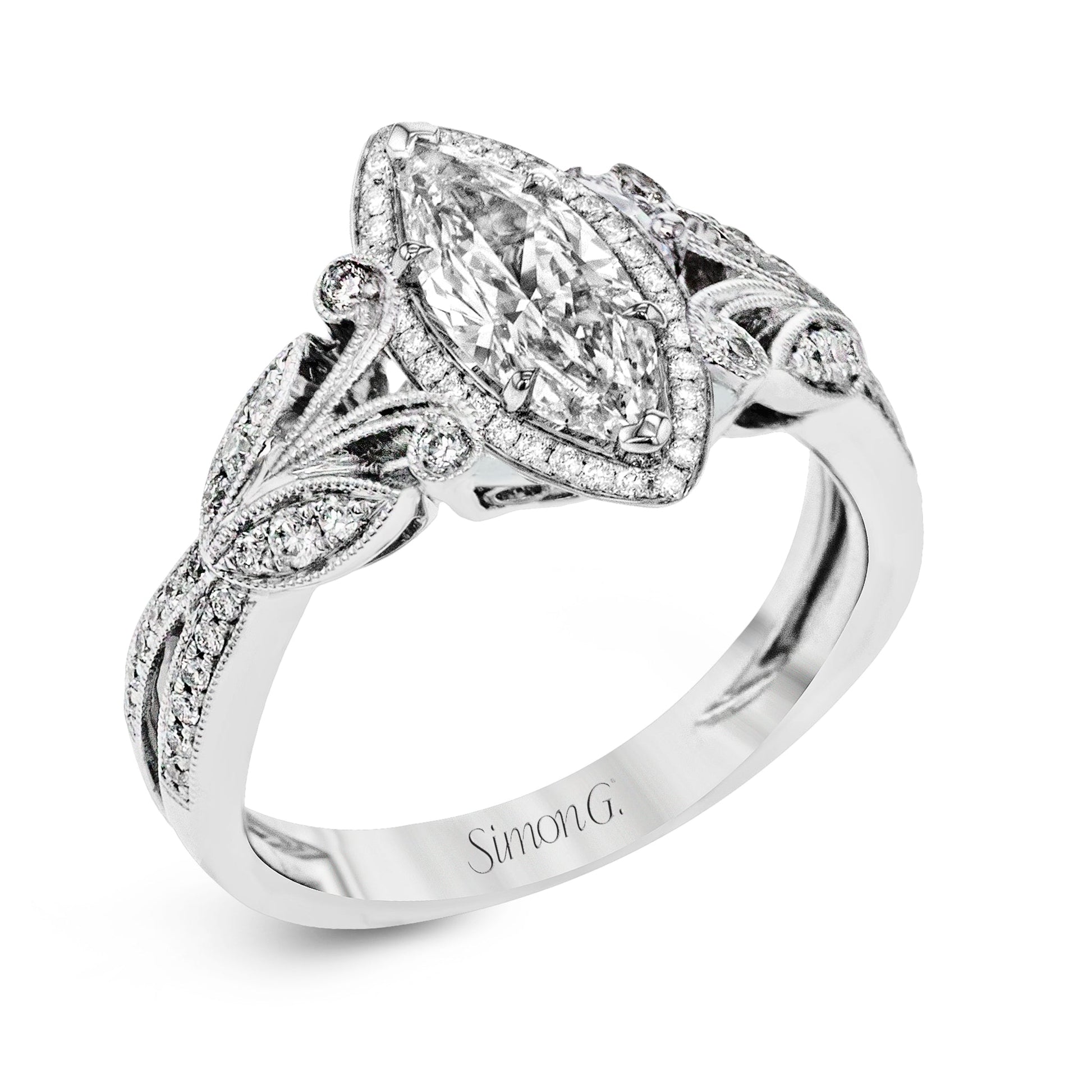 marquise-cut-halo-engagement-ring-in-18k-gold-with-diamonds