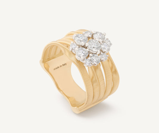 18kt-yellow-gold-5-strand-ring-with-diamond-cluster
