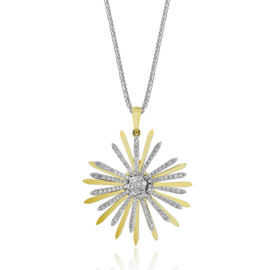 Medallion Pendant Necklace in 18k Gold with Diamonds