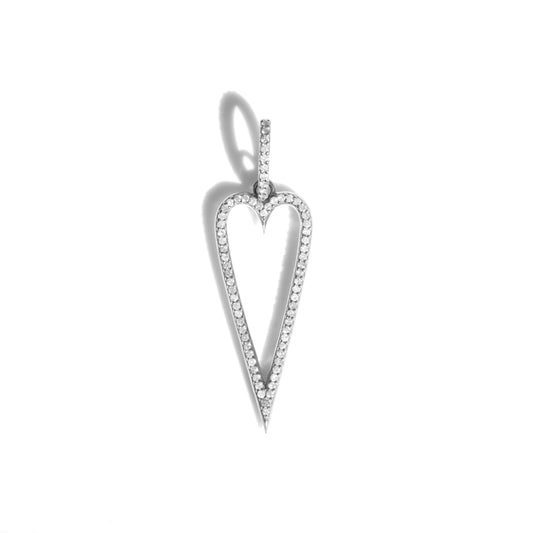 Double Sided Cut Out Diamond Heart Pendant