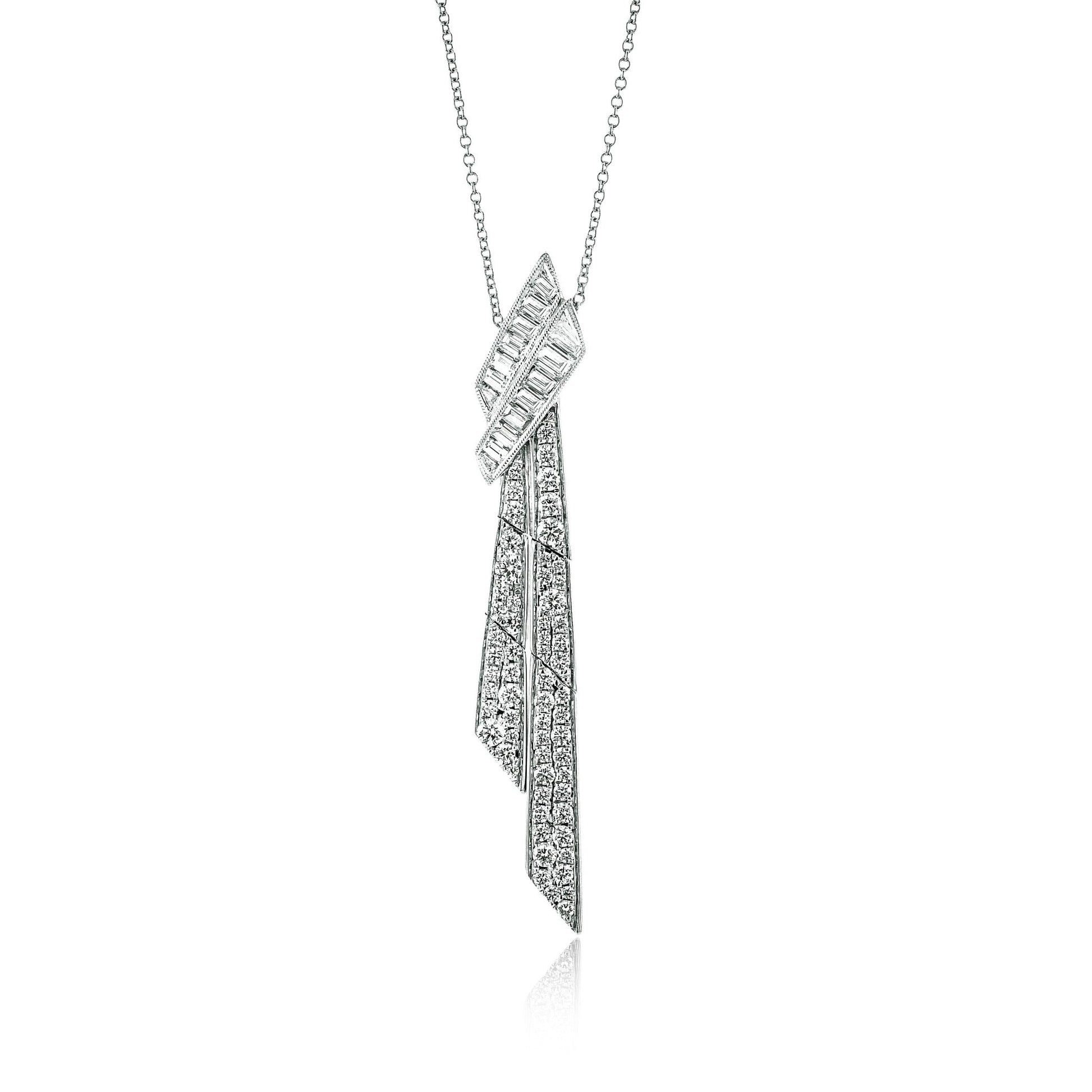 Ribbon Pendant in 18k Gold with Diamonds