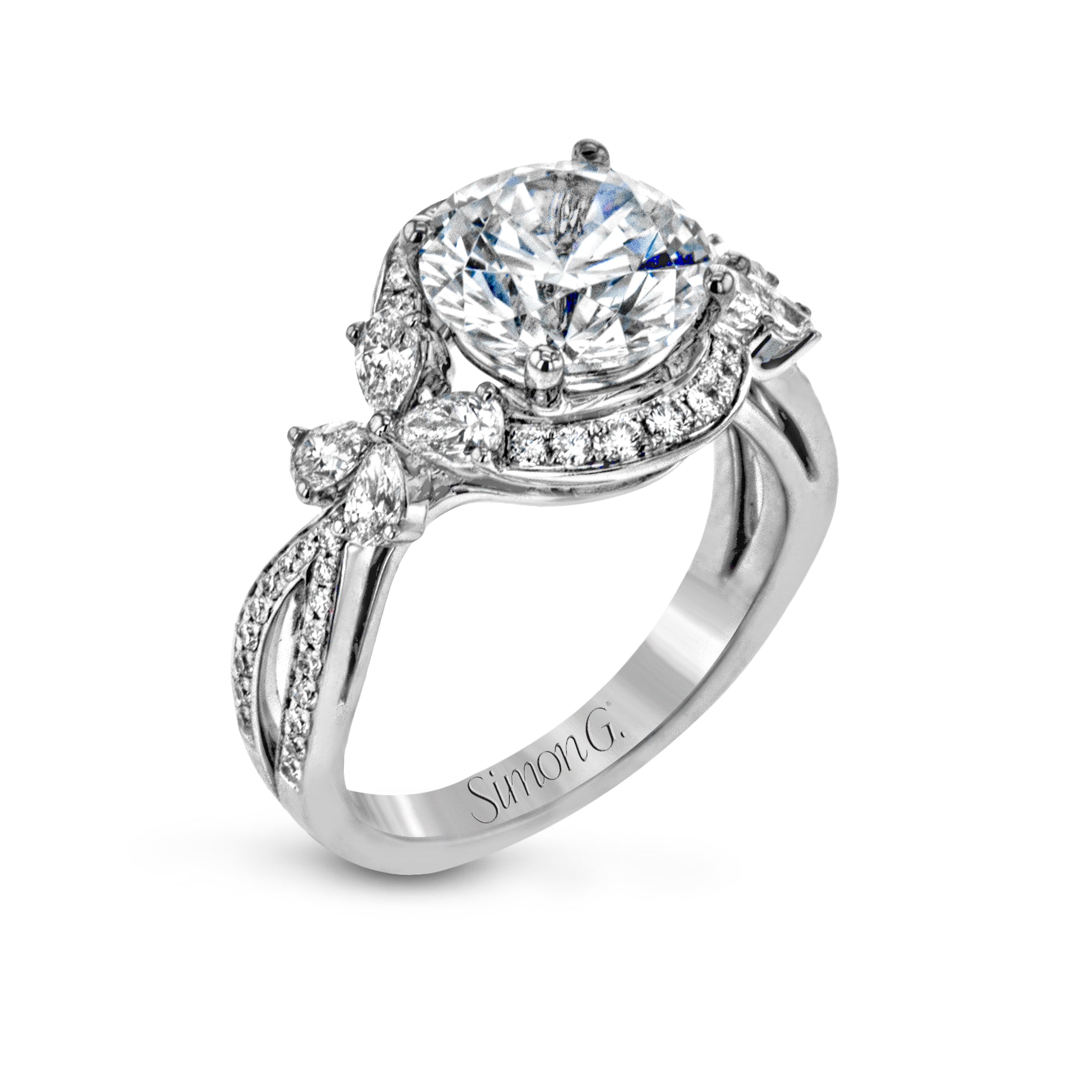 round-cut-halo-engagement-ring-in-18k-gold-with-diamonds