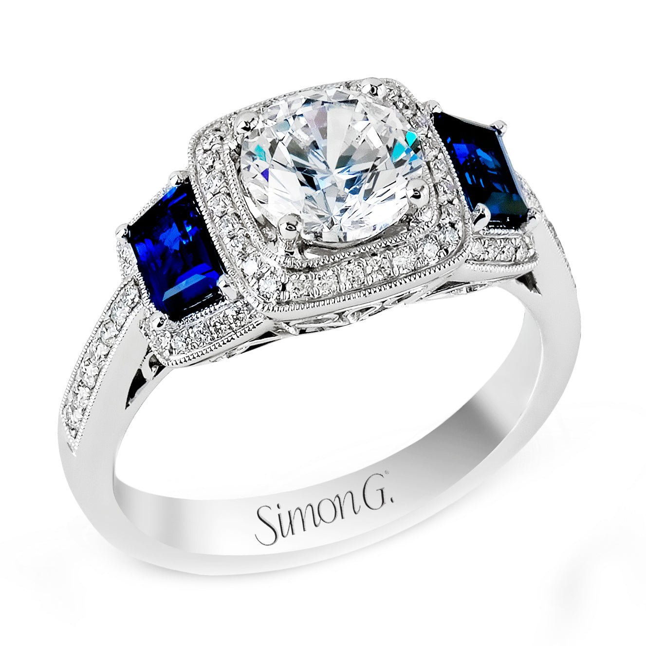 round-cut-three-stone-halo-engagement-ring-in-18k-gold-with-diamonds-sapphires