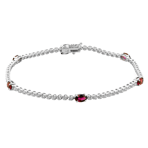 Ruby Color Bracelet in 18k Gold with Diamonds